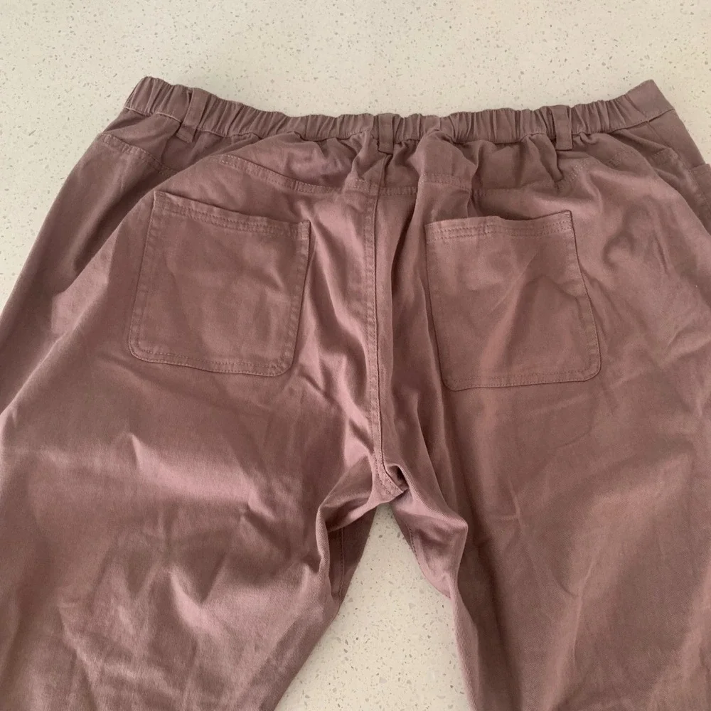Pact Womens XXXL Organic Cotton Stretch Twill‎ Straight Leg Pants Mauve Brown